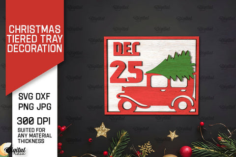 Christmas Tiered Tray Laser Cut Bundle. Christmas Decor SVG SVG Evgenyia Guschina 