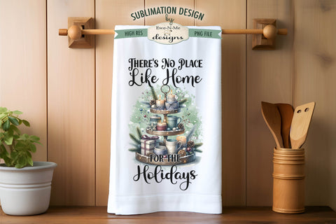 Christmas Tiered Trays Kitchen Towel Sublimation PNG Files Sublimation Ewe-N-Me Designs 