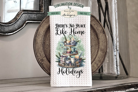 Christmas Tiered Trays Kitchen Towel Sublimation PNG Files Sublimation Ewe-N-Me Designs 
