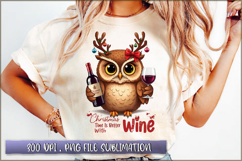 Christmas time is better with wine Sublimation Sublimation Shetara Begum 