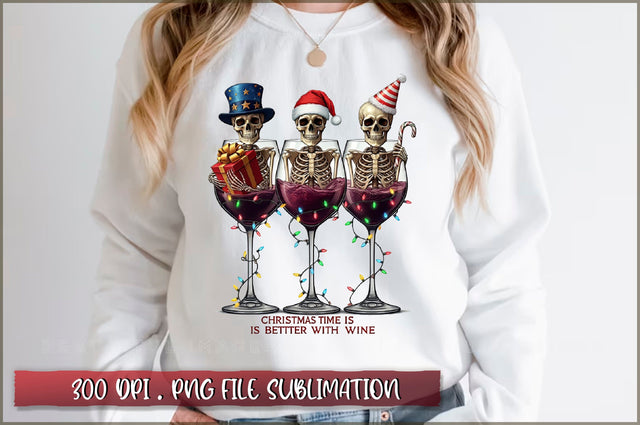 Christmas time is better with wine Sublimation Sublimation Shetara Begum 