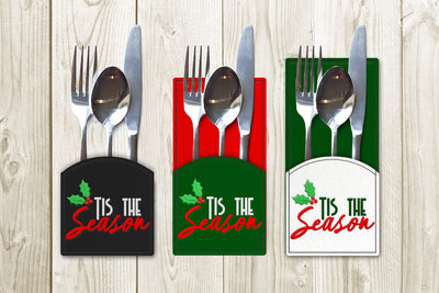 Christmas Tis the Season Silverware Sleeve ITH Applique Embroidery Embroidery/Applique DESIGNS Risa Rocks It 