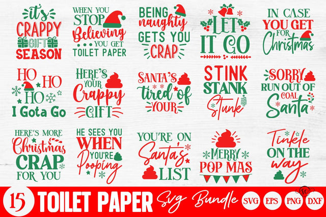 Christmas Toilet Paper SVG Bundle SVG Svgcraft 