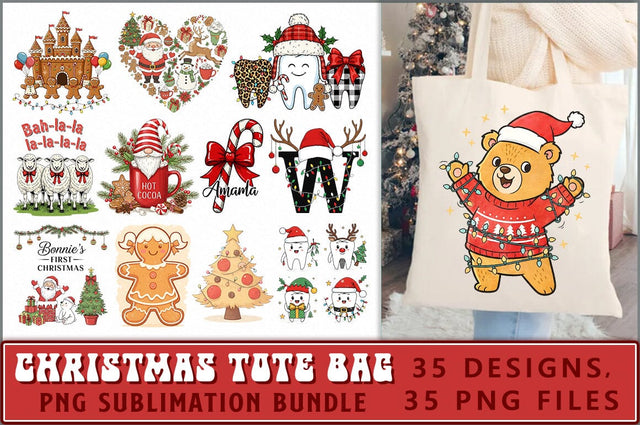 Christmas Tote Bag Bundle, PNG Bundle Sublimation Shetara Begum 