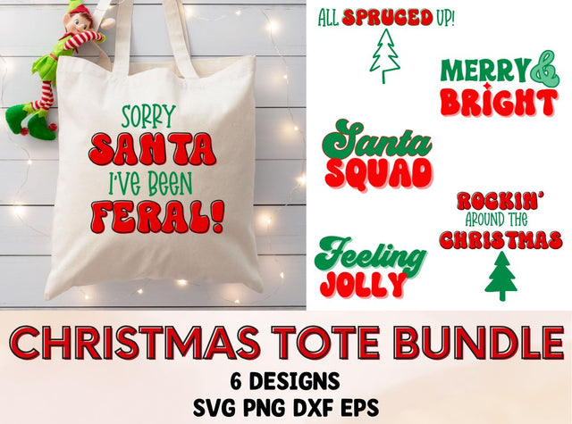 Christmas Tote Bag Bundle Thumbnail - SVG PNG DXF EPS SVG So Fontsy Design Shop 