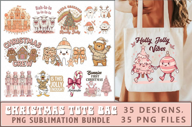Christmas Tote Bag PNG Bundle Sublimation Shetara Begum 
