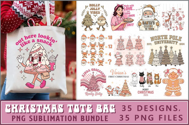 Christmas Tote Bag PNG Bundle Sublimation Shetara Begum 