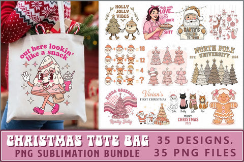 Christmas Tote Bag PNG Bundle Sublimation Shetara Begum 