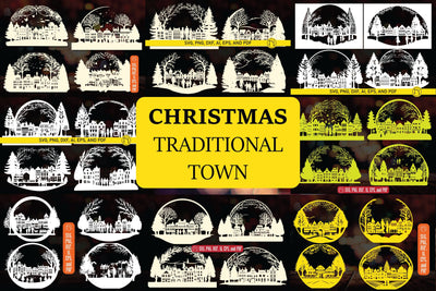 Christmas Traditional Town SVG Bundle SVG MD JOYNAL ABDIN 