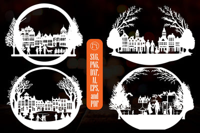 Christmas Traditional Town SVG Bundle SVG MD JOYNAL ABDIN 