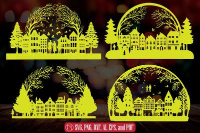 Christmas Traditional Town SVG Bundle SVG MD JOYNAL ABDIN 