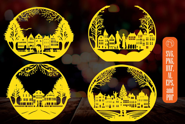 Christmas Traditional Town SVG Bundle SVG MD JOYNAL ABDIN 