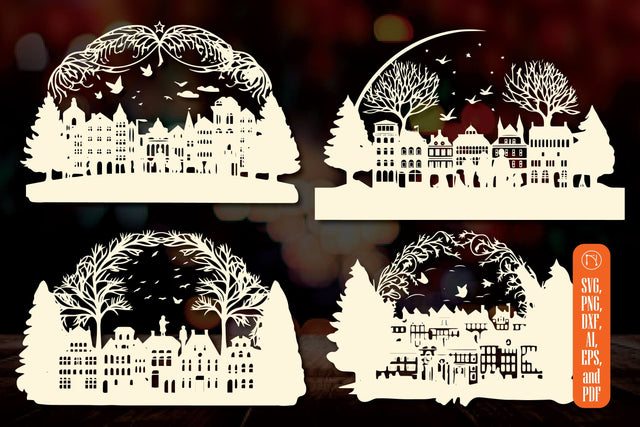 Christmas Traditional Town SVG Bundle SVG MD JOYNAL ABDIN 