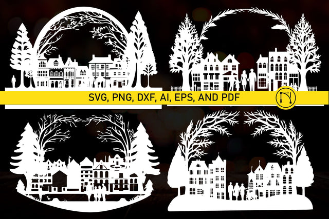 Christmas Traditional Town SVG Bundle SVG MD JOYNAL ABDIN 