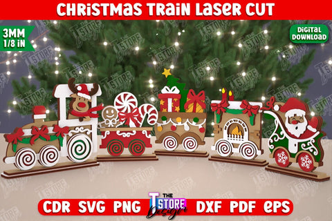 Christmas Train Bundle | Holiday | Santa’s Train | Christmas Decorations | Christmas Gift Idea | CNC Files SVG The T Store Design 