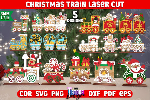 Christmas Train Bundle | Holiday | Santa’s Train | Christmas Decorations | Christmas Gift Idea | CNC Files SVG The T Store Design 