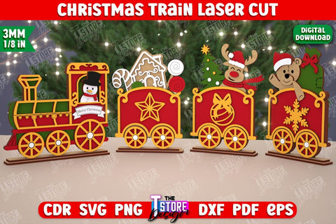Christmas Train Bundle | Holiday | Santa’s Train | Christmas Decorations | Christmas Gift Idea | CNC Files SVG The T Store Design 
