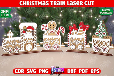 Christmas Train | Holiday | Santa’s Train | Christmas Decorations | Christmas Gift Idea | CNC File SVG The T Store Design 