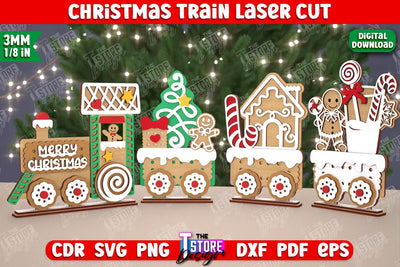 Christmas Train | Holiday | Santa’s Train | Christmas Decorations | Christmas Gift Idea | CNC File SVG The T Store Design 