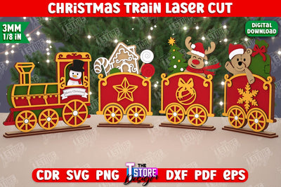 Christmas Train | Holiday | Santa’s Train | Christmas Decorations | Christmas Gift Idea | CNC File SVG The T Store Design 