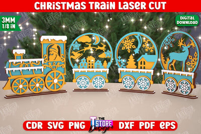Christmas Train | Holiday | Santa’s Train | Christmas Decorations | Christmas Gift Idea | CNC File SVG The T Store Design 