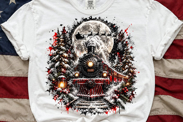 Christmas Train Sublimation PNG Design SVG DesignDestine 