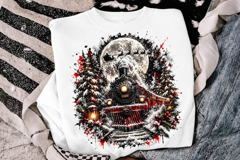 Christmas Train Sublimation PNG Design SVG DesignDestine 