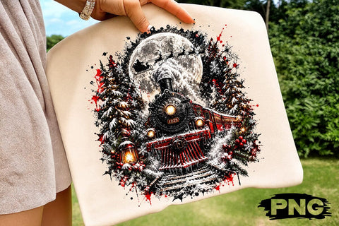Christmas Train Sublimation PNG Design SVG DesignDestine 