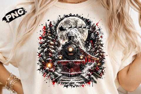 Christmas Train Sublimation PNG Design SVG DesignDestine 