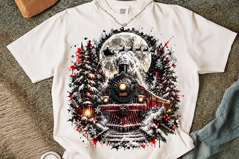 Christmas Train Sublimation PNG Design SVG DesignDestine 