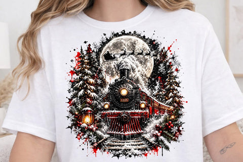 Christmas Train Sublimation PNG Design SVG DesignDestine 