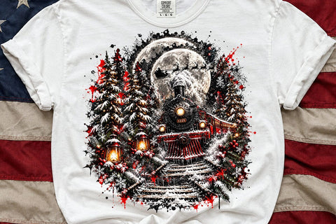 Christmas Train Sublimation PNG Design SVG DesignDestine 