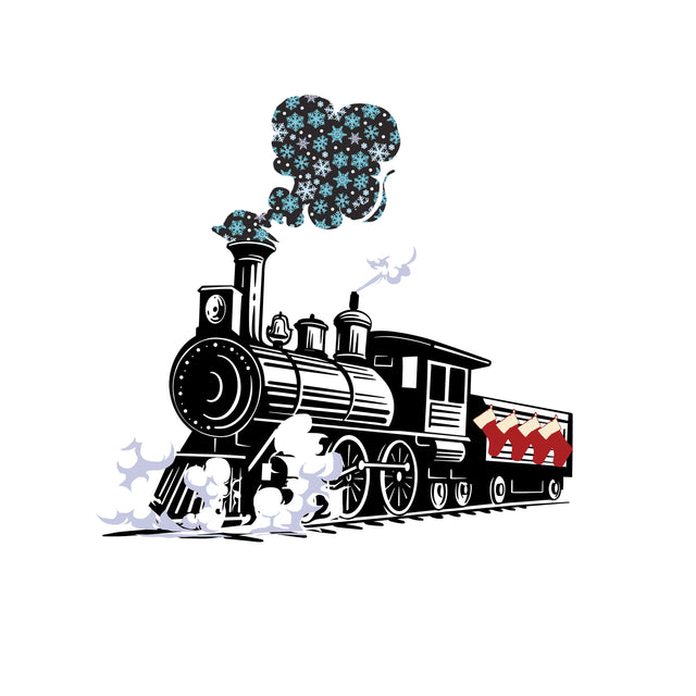 Christmas Train svg download, Steam Engine Vintage Retro Train SVG PNG cut file, model train svg train clipart, Steam Train vector clip art Sublimation Whitetailcrafts 