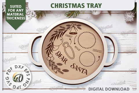 Christmas Trays Laser Cut Bundle. Wooden Serving Trays SVG SVG Evgenyia Guschina 