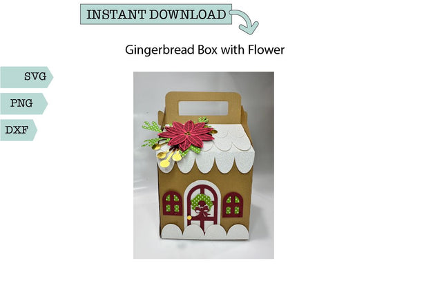 Christmas Treat/Gift Box-Gingerbread House SVG Sharia Morton Designs 