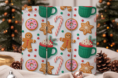 Christmas Treats 20oz Tumbler Wrap Sublimation DesignSVG 