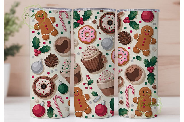 Christmas Treats 20oz Tumbler Wrap Sublimation PixelChick 
