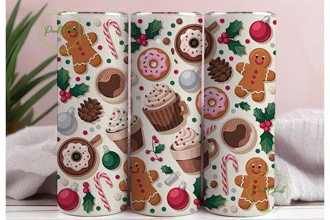 Christmas Treats 20oz Tumbler Wrap Sublimation PixelChick 