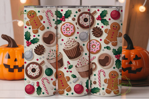 Christmas Treats 20oz Tumbler Wrap Sublimation PixelChick 