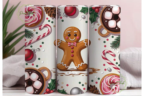 Christmas Treats 20oz Tumbler Wrap Sublimation PixelChick 