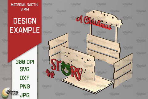 Christmas Treats Box Laser Cut. Christmas Favor Box SVG SVG Evgenyia Guschina 