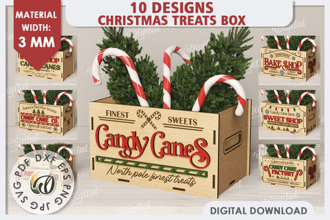 Christmas Treats Boxes Laser Cut Bundle. Favor Boxes SVG SVG Evgenyia Guschina 