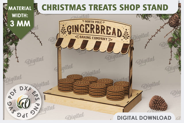 Christmas Treats Shop Stand Laser Cut. Treats Stand SVG SVG Evgenyia Guschina 