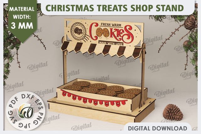 Christmas Treats Shop Stand Laser Cut. Treats Stand SVG SVG Evgenyia Guschina 