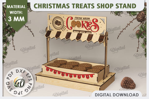 Christmas Treats Shop Stand Laser Cut. Treats Stand SVG SVG Evgenyia Guschina 