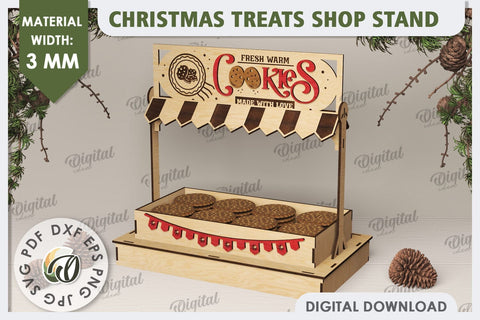 Christmas Treats Shop Stands Laser Cut Bundle. Treats Stands SVG Evgenyia Guschina 
