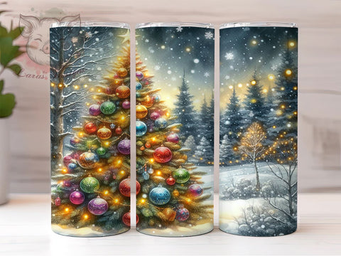 Christmas Tree 20 oz Skinny Tumbler Sublimation Design, Straight & Tapered Tumbler Png, Christmas Tumbler Png, Digital Download PNG Sublimation Lara' s Designs 