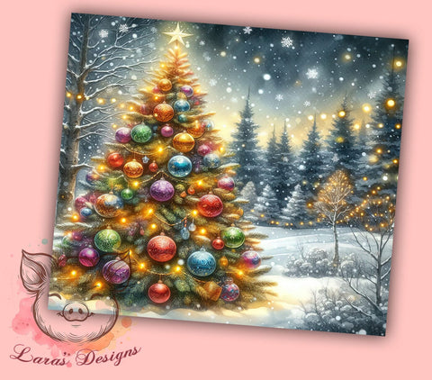 Christmas Tree 20 oz Skinny Tumbler Sublimation Design, Straight & Tapered Tumbler Png, Christmas Tumbler Png, Digital Download PNG Sublimation Lara' s Designs 