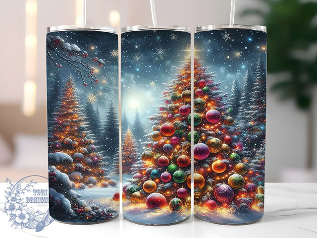 Christmas Tree 20oz Skinny Tumbler PNG, Christmas Tumbler Sublimation Wrap, Straight & Tapered Tumbler Wrap, Instant Digital Download Sublimation ToriDesigns 