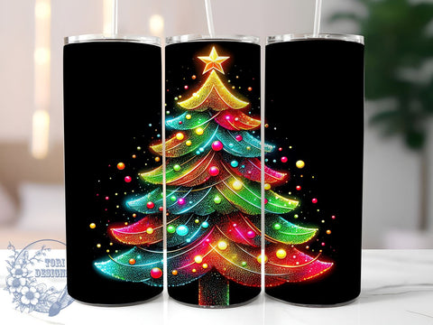 Christmas Tree 20oz Skinny Tumbler, Winter Holidays Tumbler Png, Straight & Tapered Tumbler Wrap, Instant Digital Download Sublimation ToriDesigns 